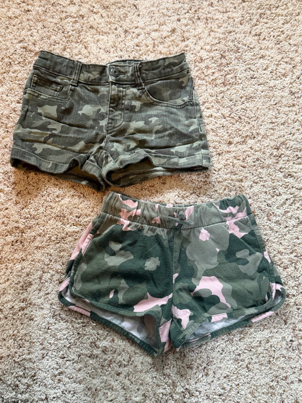 Kids 2 pair Old Navy & Crazy 8 Camo Shorts